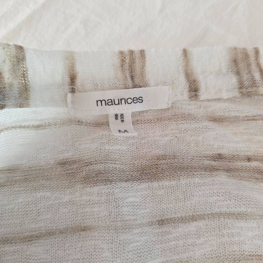 Maurices Long Open Front Striped Duster Cardigan M - Picture 4 of 10